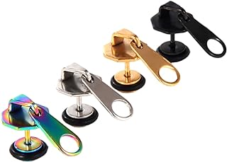 Dumbbell Stud Earrings in Titanium Steel for Women - Edgy Punk Inspired Design by Adorainbow