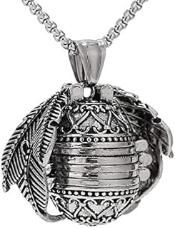 5 Pics Photo Necklace Love Heart Locket Expanding Photo Pendant Ball Locket with Wing Design Necklace