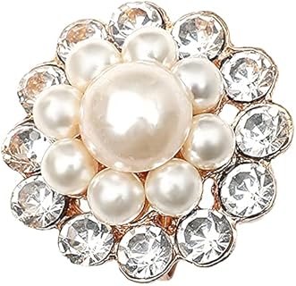 Vintage Flower Pearl Engagement Ring with Cubic Zirconia for Women and Girls - Adjustable & Gold Plated