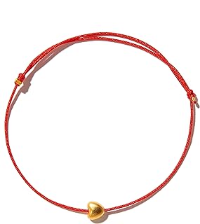 Naz Collection Gold Plated Shiny 6mm Heart Charm Red String Love Bracelet