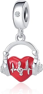 Enchanting YSAHan Music Charm Bracelet with Heart and Treble Clef Design - Crystal Bead with Synthetic Crystal and Metal Base