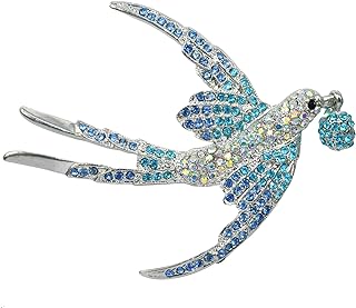 Gyn&Joy Flying Bird Crystal Rhinestone Brooch