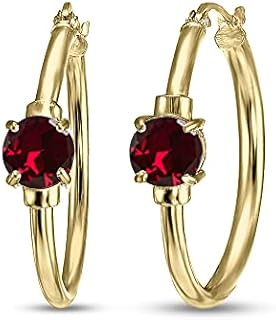 Hoops Earrings for Women, Birthstone Earrings, Genuine or Synthetic Gemstone Earrings, Fashion Earrings, Trendy Earrings, Sterling Silver Hoop Earrings, Gold Hoop Earrings, Rose Gold Hoops Flash