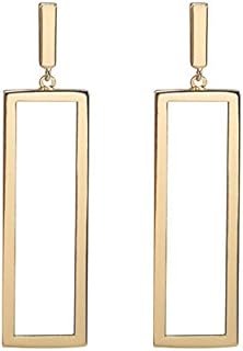 FAMARINE Gold Geometric Drop Earrings, Rectangle Dangle Earrings for Women Girls Costume Jewelry