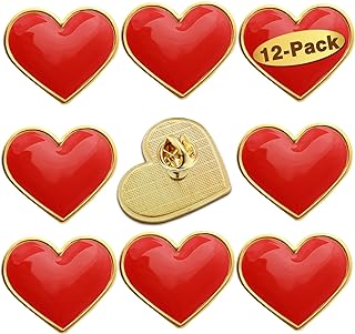 12/25/50/100Pcs Multiple Colour Heart Love Lapel Pins Bulk - Metal Heart Health Brooch Badge For Men Women Clothes Bags Hats