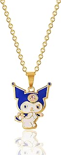 Hello Kitty Sanrio Kuromi Womens Pendant Necklace 18" - 18kt Flash Plated Brass and Enamel Officially Licensed