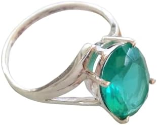 Green Quartz Ring, 925 Silver Ring, Prong Setting Ring, Handmade Wedding Ring Jewelry, Size 7.75 USA