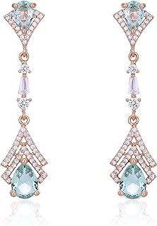 Cconcept8 Hypoallergenic and Nikel Free Long drop Earrings with Zircornia, 925 Sterling Silver Post for wamen and girls