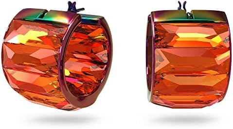 SWAROVSKI Curiosa Hoop Earrings, Rose Gold Tone Finish, Pink Crystals