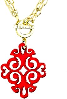 ZENZII Lightweight Acrylic Resin Necklace with Elegant Twirling Blossom Pendant for Women and Girls, Features a Toggle Clasp and Durable Copper Cable Chain Design