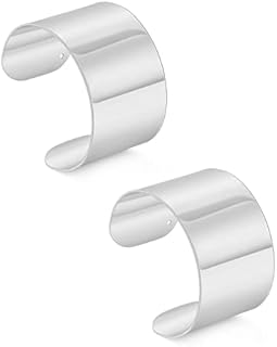 2Pcs Cuff Bangle Bracelet for Women Gold Cuff Bracelets Open Wide Wire Bracelets Adjustable Tone Wrist Cuff Wrap Bracelet