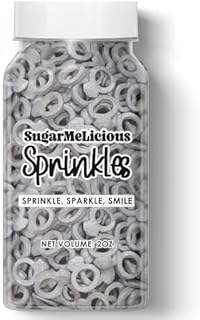 SugarMeLicious Silver Wedding Ring Thick Candy Quins, Cupcake Confetti, Anniversary, Engagement Sprinkles, 2oz