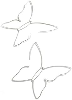 Push-Back Alloy Threader Hoop Earrings with Hollow Butterfly Design for Women - Silver or Gold Finish