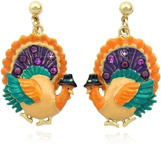 cocojewelry Turkey Dangle Charm Post Stud Earrings Thanksgiving Jewelry