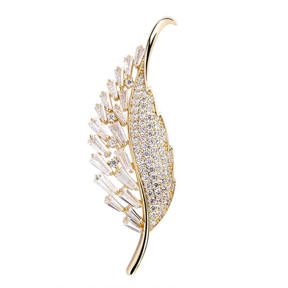Brooch Pins For Women Fashion, Elegant Leaf Corsage Brooches Jewelry for Women Fashion Pearl Costume Broaches and Pins