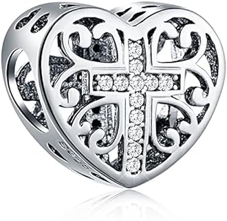 Religious Series Charm 925 Sterling Silver Chinese Yin Yang,Keep Faith Cross Dice Charms Beads Fit Men Women Bracelet Gift for Christmas/Mothers Day