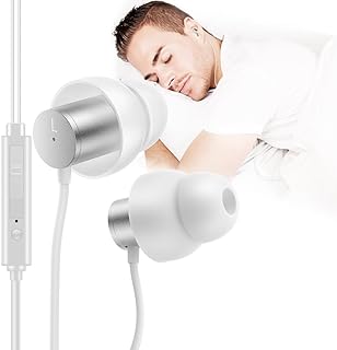 AGPTEK In-Ear Schlaf-Kopfhörer, weiß, mit aktiver Geräuschunterdrückung und Mikrofon, ideal für Schlaflosigkeit, Meditation und Entspannung