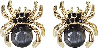 Navachi 18k Gold Plated Multi-color Crystal Created-Opal Spider Ear Stud Earrings