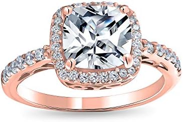 Rose Gold Radiant Cut Wedding Ring Set with AAA Cubic Zirconia for Women - Eco-conscious and Exquisite Design