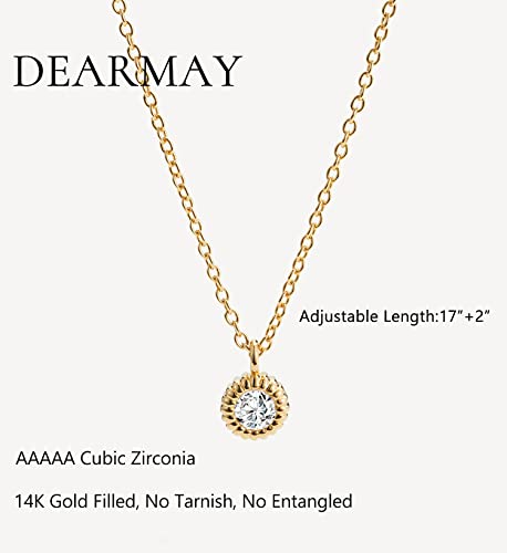 Cubic Zirconia Necklace for Women,Dainty 14k Gold Diamond Necklace for Women Simple CZ Diamond Heart Pendant Necklaces for Women Trendy Gold Choker Necklaces For Women Aesthetic Gold Jewelry Gift for Girls