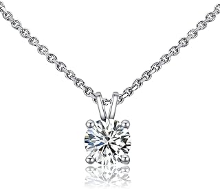 ZYI Moissanite necklaces for women,Lab Created Diamond Moissanite Pendant Necklace 16-18 Inch Chain Adjustable,D VVS1 Silver White Gold Moissanite Jewelry for Women/men/Girls/boys Gifts