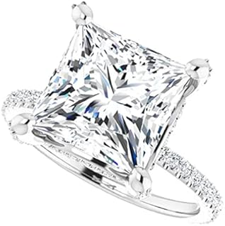 4 CT Moissanite Petite Wedding Ring Set Princess Cut Solitaire Engagement Rings Promise Gifts for Her Moissanite Twisted Shank Rings for Women