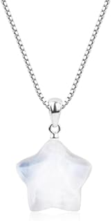 COAI 925 Sterling Silver Moonstone Crystal Necklace