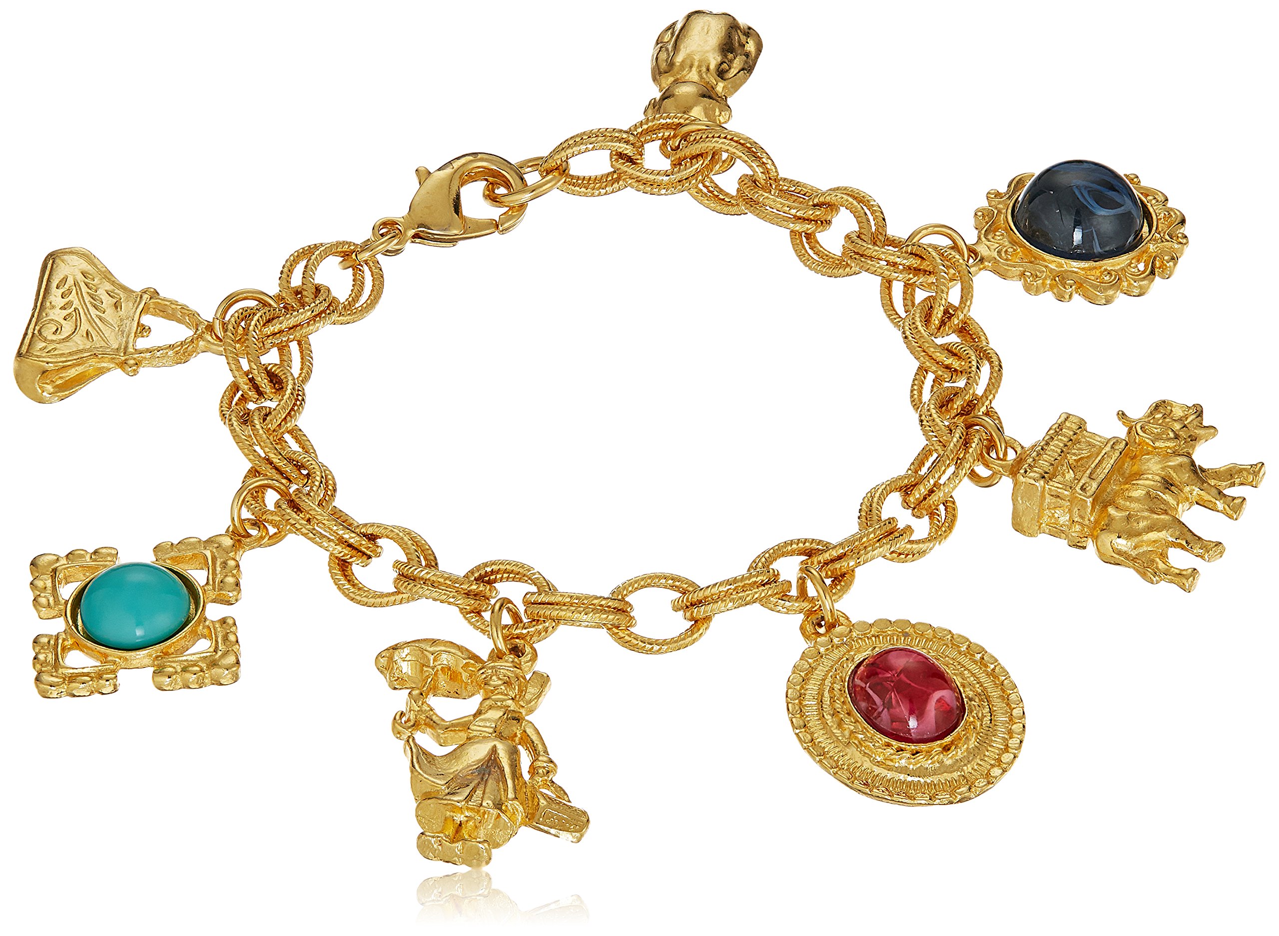 Ben-Amun Jewelry Royal Charm Vintage-Inspired Gold Multi Charm Bracelet