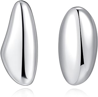 925 Sterling Silver Push-Back Asymmetrical Droplet Stud Earrings with Cubic Zirconia for Women and Teen Girls in Teardrop Design