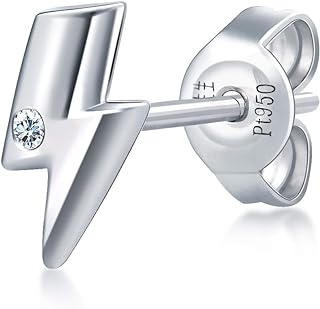 Chow Sang Sang 950 Platinum Cute Diamond Stud Single Earring for Women 92111E (Sold Single Not Pair)