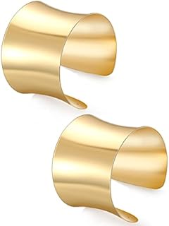 2Pcs Cuff Bangle Bracelet Set for Women Open Wide Wire Bracelets Gold Wrist Cuff Wrap Bracelet Adjustable Bracelet