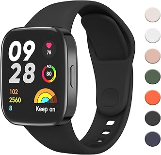 AK Bracelet en Silicone Souple Compatible avec Xiaomi Redmi Watch 3, Extensible et Lavable, pour Hommes et Femmes. Idéal pour un Confort Lors du Sport