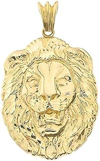 14k Yellow Gold Lion Head Pendant USA Origin, Suitable for Necklace, Anklet or Bracelet, Available in Small, Medium, Large