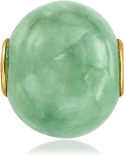 Ross-Simons Jade Bead Pendant in 14kt Yellow Gold