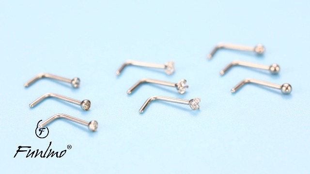 6pcs/4pcs 20g Nose Rings Studs Nose Screw G23 Titanium Nose Rings Hoop Hypoallergenic Nostril Nose Piercing Jewelry for Women Men L/Screw/Straight Shape