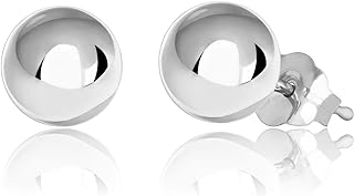 Premium Sterling Silver Round Ball Earrings with Secure 5mm Backing for Women, Classic Polished Design by Honolulu Jewelry Company - USA Origin