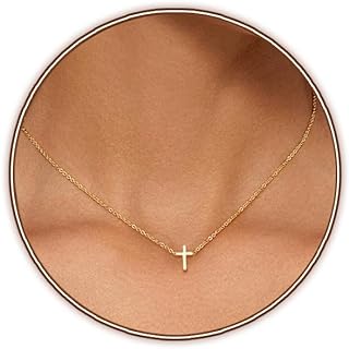 18k Gold Plated Crisscross Chain Tiny Cross Pendant Necklace for Women, Brass Hypoallergenic Design, Perfect for Daily Wear and Special Occasions