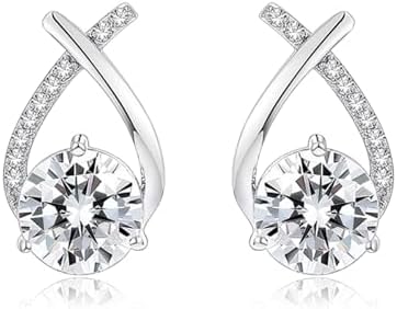 High-Carbon Stud Earrings 18K Gold Plated D Color Clarity Round Cut Lab Created Diamond Hoop Drop Earrings with 925 Sterling Silver Post,Teardrop-Shaped Trendy Stud Earrings for Women Gilrs…