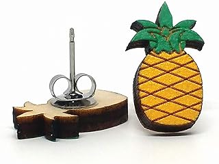 Foodie Lover Fun Foodie Stud Earring, Handpainted Laser Cut Wood Earrings, Handmade in the USA by Unpossible Cuts