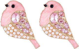 Kokoma Cubic Zirconia Bird Stud Earrings with Push Back for Women, Girls - Zinc Material, Dangle Drop Stud Design
