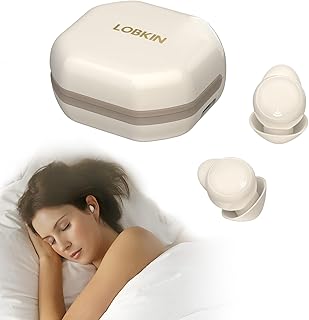LOBKIN Écouteurs Anti-Bruit pour Dormir en Bluetooth 5.4, Ultra-légers et Invisibles avec IPX6 Étanchéité. Parfaits pour Dormeurs Latéraux et Voyageurs