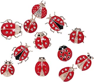 SOIMISS 24pcs Ladybug Pin Delicate Brooch Crystal Beetles Brooches Clothes Pin for Women Girls