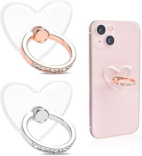 Support Anneau Téléphone Rose LAGAHS en Acrylique, Réglable à 360°, avec Fort Adhérence et Versatilité, pour Smartphones et Tablettes, Idéal pour le Visionnage et Selfies