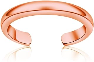 Hoops & Loops 925 Sterling Silver High Polished Tarnish Resistant Hypoallergenic Plain Simple Minimalist Open Toe Ring for Women Men Teen Girls, Silver, Yellow Gold, Rose Gold, Black