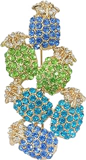 Pin-Style Vintage Tropical Pineapple Brooch with Crystal Gems for Style-Forward Individuals - Hawaiian Design