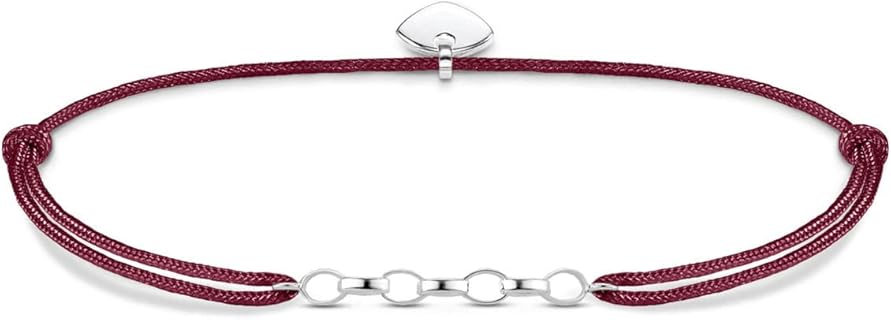 Thomas Sabo Damen Charm-Armband aus 925 Sterling Silber, 20 cm Länge, Schiebeverschluss und schnurkette, ideales Geschenk für Geburtstage, Weihnachten, Valentinstag