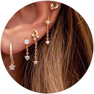 CASDAN Exquisite 14k Gold-Plated Cartilage Stud Earrings with Snap Back for Women - Copper, Minimalist Small Hoop Design, Hypoallergenic - Perfect Gift for Her