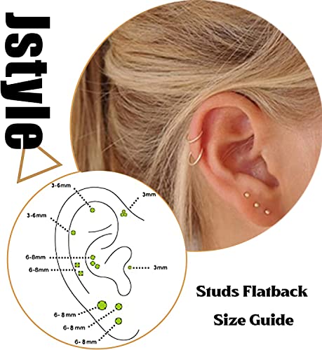 9Pairs Stainless Steel Tiny Cartilage Earrings Studs for Women CZ Balls Tragus Helix Endless Hoop Piercing Earring Set