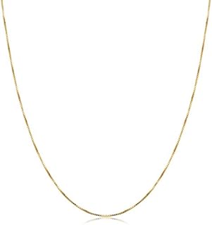 Kooljewelry 18k Yellow Gold 0.5 mm Venetian Box Chain Necklace (16, 18, 20, 22, 24, 30 or 36 inch)