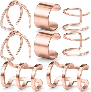 Men's Cuff Earrings by Lcolyoli - Clip-On Stainless Steel Ear Cuff Cartilage Set With Distinctive Design - 4 Pairs